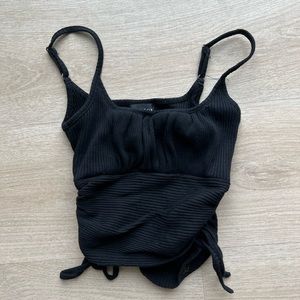 Cinched Black Crop